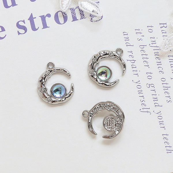PandaHall Alloy Rhinestone Pendant with Resin, Platinum, Moon, 19x16mm Alloy+Rhinestone Moon
PandaHall Alloy Rhinestone Pendant with Resin, Platinum, Moon, 19x16mm Alloy+Rhinestone Moon