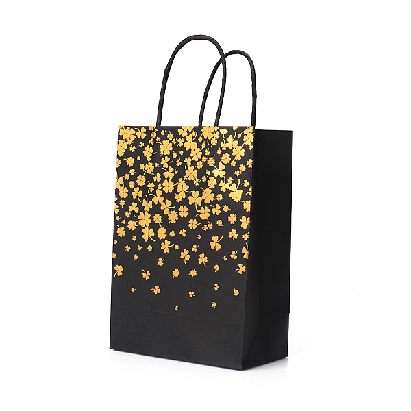 PandaHall Stamping Style Kraft Paper Bags, with Handle, Gift Bags, Shopping Bags, Rectangle, Clover Pattern, 15x8x21cm Paper Clover Black
PandaHall Stamping Style Kraft Paper Bags, with Handle, Gift Bags, Shopping Bags, Rectangle, Clover Pattern, 15x8x21cm Paper Clover Black
