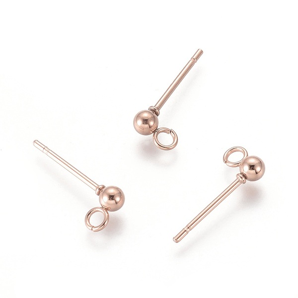 PandaHall 304 Stainless Steel Ball Stud Earring Post, Earring Findings, with Loop, Round, Rose Gold, 14x3mm, Hole: 2mm, Pin: 0.8mm, Round...
PandaHall 304 Stainless Steel Ball Stud Earring Post, Earring Findings, with Loop, Round, Rose Gold, 14x3mm, Hole: 2mm, Pin: 0.8mm, Round...