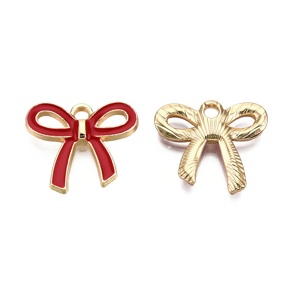 PandaHall Light Gold Plated Alloy Pendants, with Enamel, Bowknot, Red, 16x18x2.5mm, Hole: 2mm Alloy+Enamel Bowknot Red
PandaHall Light Gold Plated Alloy Pendants, with Enamel, Bowknot, Red, 16x18x2.5mm, Hole: 2mm Alloy+Enamel Bowknot Red