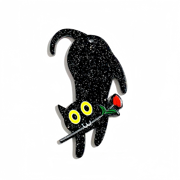 PandaHall Cat Theme Acrylic Pendants, with Glitter Powder, Rose, Black, 49x27x2.3mm, Hole: 1.8mm Acrylic Cat Shape Black
PandaHall Cat Theme Acrylic Pendants, with Glitter Powder, Rose, Black, 49x27x2.3mm, Hole: 1.8mm Acrylic Cat Shape Black