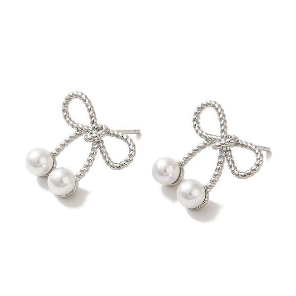 PandaHall Rack Plating Brass Studs Earrings, with Plastic Beads, Long-Lasting Plated, Lead Free & Cadmium Free, Bowknot, Platinum...
PandaHall Rack Plating Brass Studs Earrings, with Plastic Beads, Long-Lasting Plated, Lead Free & Cadmium Free, Bowknot, Platinum...