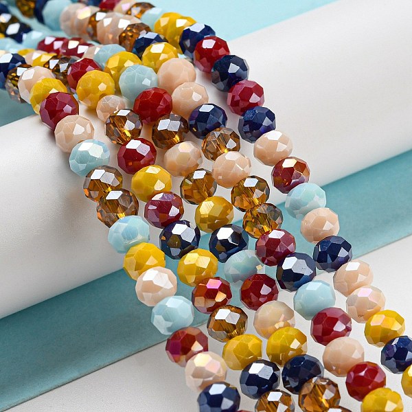 PandaHall Glass Beads Strands, Faceted, Rondelle, Mixed Color, 6x5mm, Hole: 1mm, about 85~88pcs/strand, 16.1~16.5 inch(41~42cm) Glass..., Multicolor
PandaHall Glass Beads Strands, Faceted, Rondelle, Mixed Color, 6x5mm, Hole: 1mm, about 85~88pcs/strand, 16.1~16.5 inch(41~42cm) Glass..., Multicolor