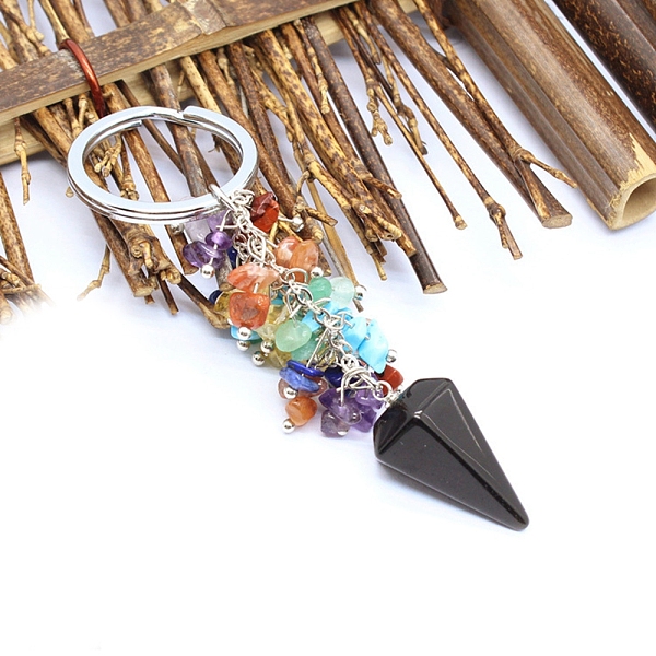 PandaHall Natural Obsidian Cone Charm Keychain, 7 Chakras Theme Natural Amethyst & Green Aventurine & Carnelian & Citrine & Lapis Lazuli &...
PandaHall Natural Obsidian Cone Charm Keychain, 7 Chakras Theme Natural Amethyst & Green Aventurine & Carnelian & Citrine & Lapis Lazuli &...