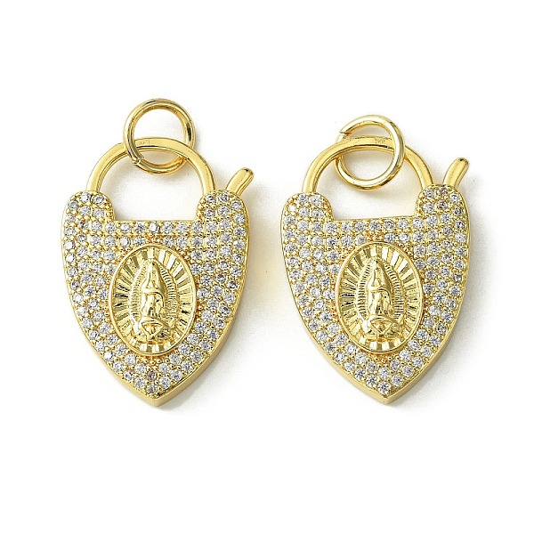 PandaHall Brass Micro Pave Clear Cubic Zirconia Pendants, with Jump Ring, Heart with Virgin, Real 18K Gold Plated, 25x17x5mm, Hole: 5mm...
PandaHall Brass Micro Pave Clear Cubic Zirconia Pendants, with Jump Ring, Heart with Virgin, Real 18K Gold Plated, 25x17x5mm, Hole: 5mm...