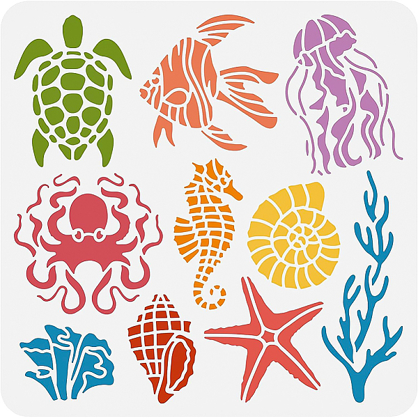 PandaHall BENECREAT Sea Creatures Painting Stencil, Turtle Octopus Jellyfish Conch Coral Ocean Creatures Stencils Template for DIY Crafts...
PandaHall BENECREAT Sea Creatures Painting Stencil, Turtle Octopus Jellyfish Conch Coral Ocean Creatures Stencils Template for DIY Crafts...