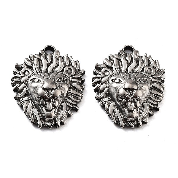 PandaHall 201 Stainless Steel Pendants, Lion Head Charm, Antique Silver, 26x20.5x5mm, Hole: 2.5mm 201 Stainless Steel Lion
PandaHall 201 Stainless Steel Pendants, Lion Head Charm, Antique Silver, 26x20.5x5mm, Hole: 2.5mm 201 Stainless Steel Lion