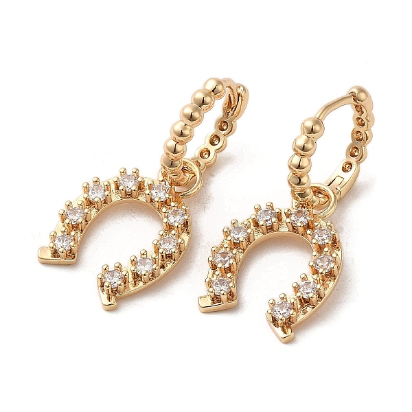 PandaHall Brass Micro Pave Cubic Zirconia Dangle Hoop Earrings, Horseshoe, Light Gold, 30x14mm Cubic Zirconia
PandaHall Brass Micro Pave Cubic Zirconia Dangle Hoop Earrings, Horseshoe, Light Gold, 30x14mm Cubic Zirconia