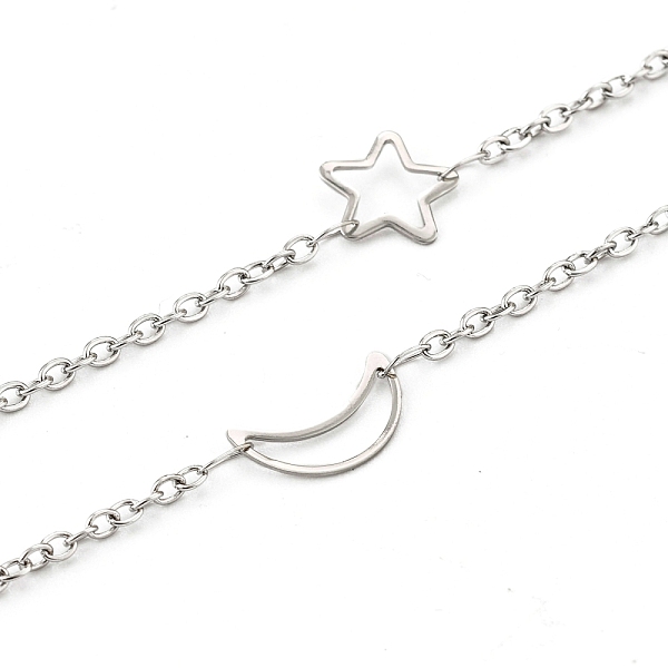 PandaHall 3.28 Feet 304 Stainless Steel Cable Chains, with 201 Stainless Steel Moon and Star Links, Soldered, Stainless Steel Color, Moon...
PandaHall 3.28 Feet 304 Stainless Steel Cable Chains, with 201 Stainless Steel Moon and Star Links, Soldered, Stainless Steel Color, Moon...