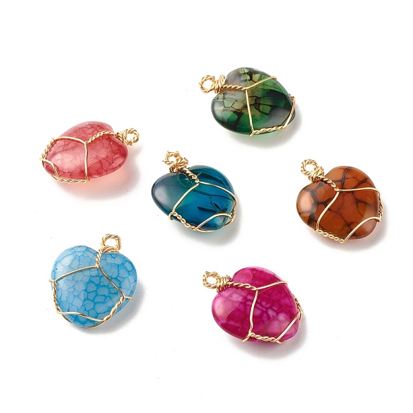 PandaHall Natural Agate Pendants, with Real 18K Gold Plated Copper Wire Findings, Dyed, Heart, Mixed Color, 24.5x20x9mm, Hole: 2.2mm Natural..., Multicolor
PandaHall Natural Agate Pendants, with Real 18K Gold Plated Copper Wire Findings, Dyed, Heart, Mixed Color, 24.5x20x9mm, Hole: 2.2mm Natural..., Multicolor
