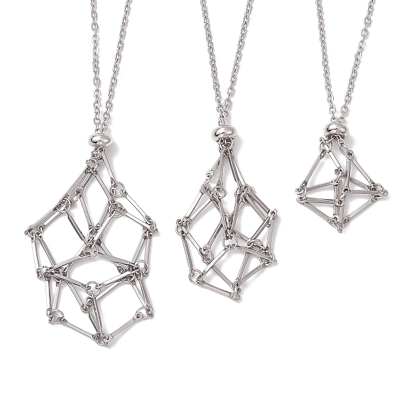 PandaHall 3 Pcs 201 Stainless Steel Crystal Stone Cage Pendant Necklaces, 304 Stainless Steel Cable Chains, Stainless Steel Color...
PandaHall 3 Pcs 201 Stainless Steel Crystal Stone Cage Pendant Necklaces, 304 Stainless Steel Cable Chains, Stainless Steel Color...