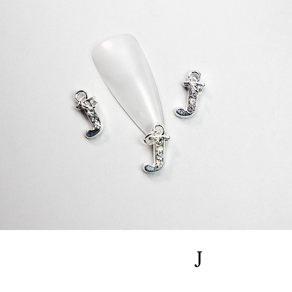 PandaHall Alloy Rhinestone Cabochons, Nail Art Decoration Accessories, with Jump Ring, Letter, Platinum, Letter.J, 11~14x5~12mm..., Clear
PandaHall Alloy Rhinestone Cabochons, Nail Art Decoration Accessories, with Jump Ring, Letter, Platinum, Letter.J, 11~14x5~12mm..., Clear