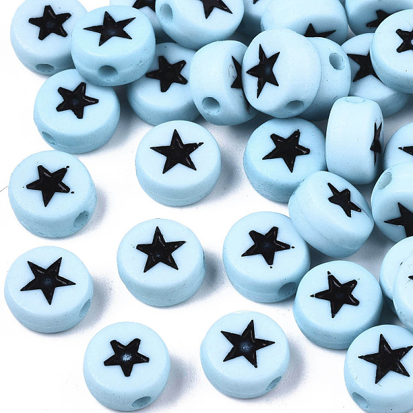 PandaHall Opaque Acrylic Beads, with Enamel, Flat Round with Star, Sky Blue, 7x4mm, Hole: 1.5mm, about 1748pcs/256g Acrylic Flat Round
PandaHall Opaque Acrylic Beads, with Enamel, Flat Round with Star, Sky Blue, 7x4mm, Hole: 1.5mm, about 1748pcs/256g Acrylic Flat Round