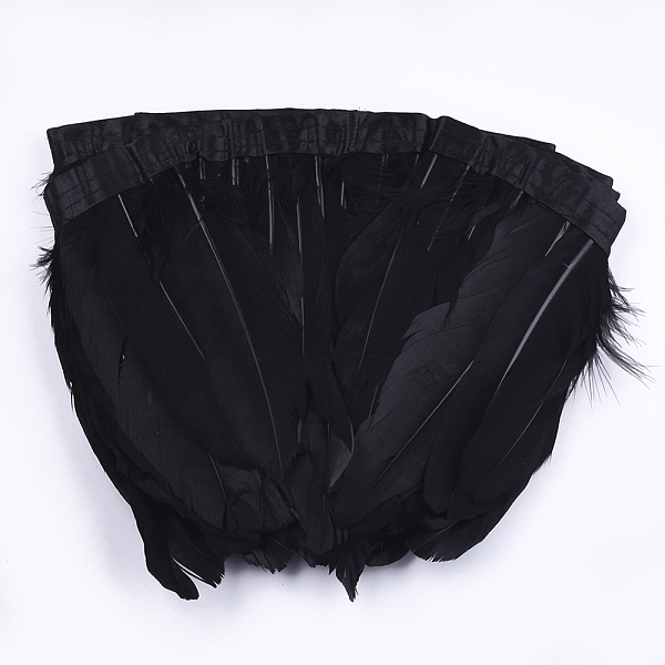 PandaHall Goose Feather Fringe Trimming, Costume Accessories, Dyed, Black, 145~195mm, about 2m/bag Feather Feather Black
PandaHall Goose Feather Fringe Trimming, Costume Accessories, Dyed, Black, 145~195mm, about 2m/bag Feather Feather Black