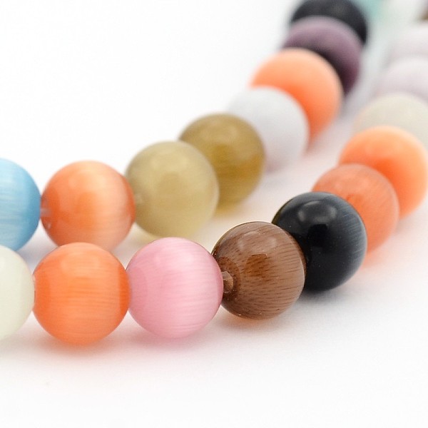 PandaHall Cat Eye Beads, Round, Mixed Color, 6mm, Hole: 1mm Glass Round Multicolor
PandaHall Cat Eye Beads, Round, Mixed Color, 6mm, Hole: 1mm Glass Round Multicolor