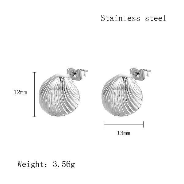 PandaHall 304 Stainless Steel Stud Earrings, Shell Shape, Stainless Steel Color, 12x13mm 304 Stainless Steel Shell Shape
PandaHall 304 Stainless Steel Stud Earrings, Shell Shape, Stainless Steel Color, 12x13mm 304 Stainless Steel Shell Shape