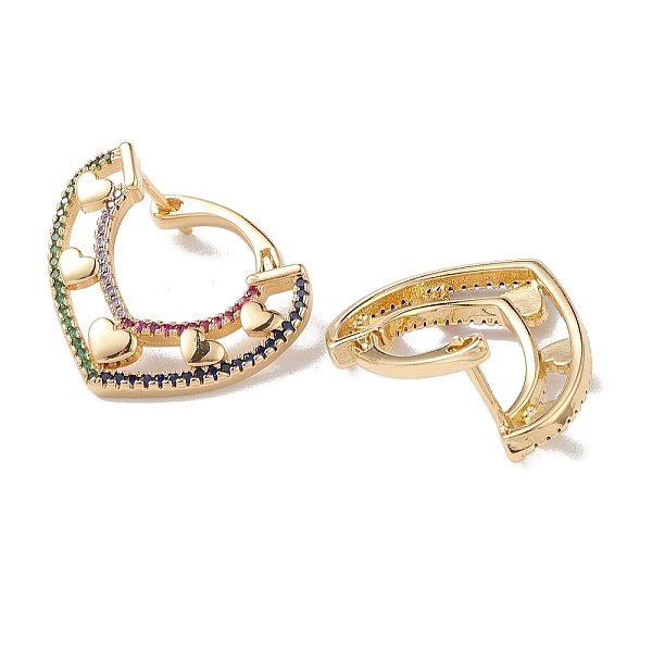 PandaHall Heart Cubic Zirconia Hoop Earrings, Real 16K Gold Plated Brass Jewelry for Women, Colorful, 22x24.5x12mm, Pin: 1.2mm Cubic...
PandaHall Heart Cubic Zirconia Hoop Earrings, Real 16K Gold Plated Brass Jewelry for Women, Colorful, 22x24.5x12mm, Pin: 1.2mm Cubic...