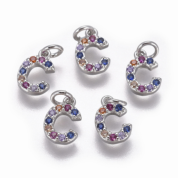 PandaHall Brass Micro Pave Cubic Zirconia Charms, Letter, Colorful, Platinum, Letter.C, 9.2x6.3x1.8mm, Hole: 2mm Brass+Cubic Zirconia Letter...
PandaHall Brass Micro Pave Cubic Zirconia Charms, Letter, Colorful, Platinum, Letter.C, 9.2x6.3x1.8mm, Hole: 2mm Brass+Cubic Zirconia Letter...