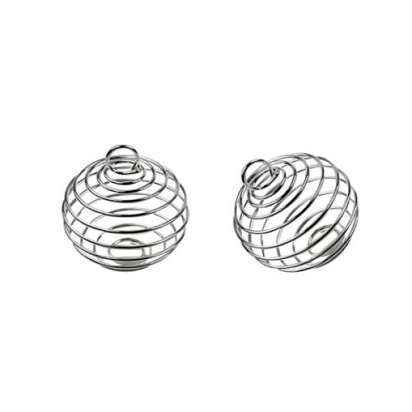 PandaHall Iron Spiral Bead Cage Pendants, Round Charm, Silver, 30x25mm, Hole: 5mm Iron Round
PandaHall Iron Spiral Bead Cage Pendants, Round Charm, Silver, 30x25mm, Hole: 5mm Iron Round