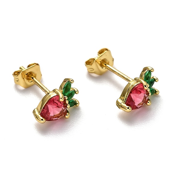 PandaHall Brass Micro Pave Cubic Zirconia Stud Earrings, with Ear Nuts, Strawberry, Real 18K Gold Plated, Red, 9.5x6x4mm, Pin: 0.8mm Brass...
PandaHall Brass Micro Pave Cubic Zirconia Stud Earrings, with Ear Nuts, Strawberry, Real 18K Gold Plated, Red, 9.5x6x4mm, Pin: 0.8mm Brass...