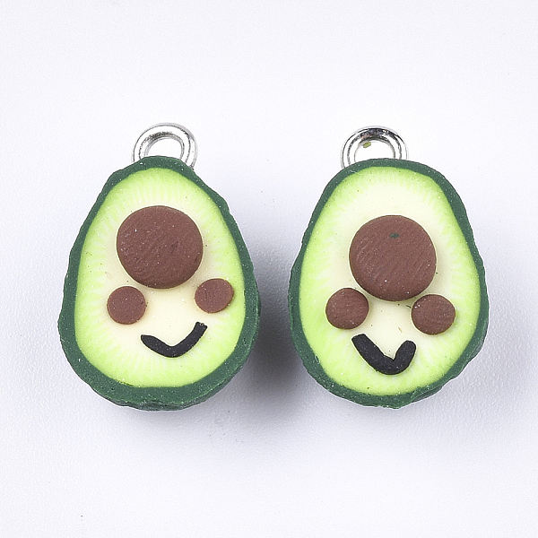 PandaHall Handmade Polymer Clay Pendants, with Iron Findings, Avocado, Platinum, Green, 17.5x11x8mm, Hole: 2mm Polymer Clay Fruit Green
PandaHall Handmade Polymer Clay Pendants, with Iron Findings, Avocado, Platinum, Green, 17.5x11x8mm, Hole: 2mm Polymer Clay Fruit Green