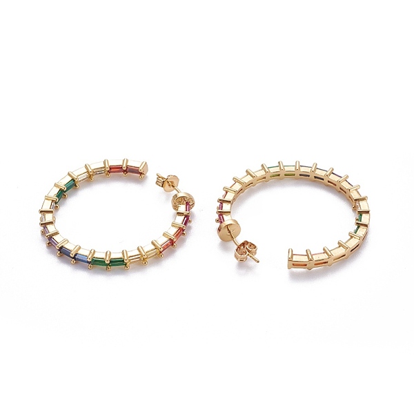 PandaHall Brass Micro Pave Cubic Zirconia Stud Earrings, Half Hoop Earrings, with Brass Ear Nuts, Ring, Colorful, Real 18K Gold Plated...
PandaHall Brass Micro Pave Cubic Zirconia Stud Earrings, Half Hoop Earrings, with Brass Ear Nuts, Ring, Colorful, Real 18K Gold Plated...