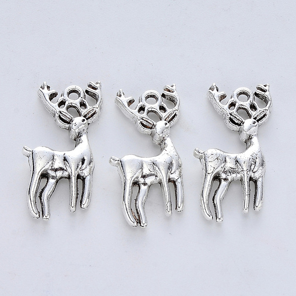 PandaHall Tibetan Style Alloy Pendants, Cadmium Free & Lead Free, Elk Christmas Reindeer/Stag, Antique Silver, 26.5x12.5x4mm, Hole: 1.8mm...
PandaHall Tibetan Style Alloy Pendants, Cadmium Free & Lead Free, Elk Christmas Reindeer/Stag, Antique Silver, 26.5x12.5x4mm, Hole: 1.8mm...