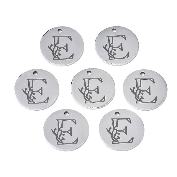 PandaHall 304 Stainless Steel Charms, Laser Cut, Designed Letter Engraved, Flat Round, Stainless Steel Color, Letter.E, 14x1mm, Hole: 1.2mm...
PandaHall 304 Stainless Steel Charms, Laser Cut, Designed Letter Engraved, Flat Round, Stainless Steel Color, Letter.E, 14x1mm, Hole: 1.2mm...