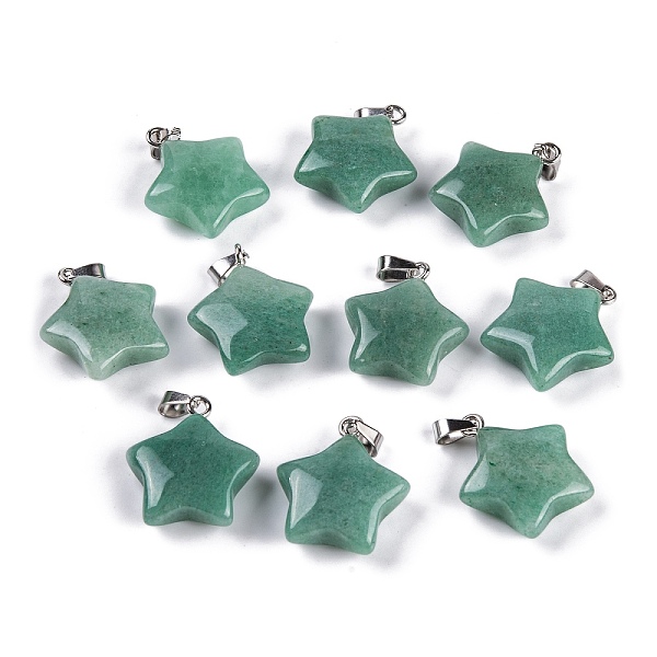 PandaHall Natural Green Aventurine Pendants, Star Charm with 201 Stainless Steel Snap on Bails, Stainless Steel Color, 20~21x17~19x7~8mm...
PandaHall Natural Green Aventurine Pendants, Star Charm with 201 Stainless Steel Snap on Bails, Stainless Steel Color, 20~21x17~19x7~8mm...