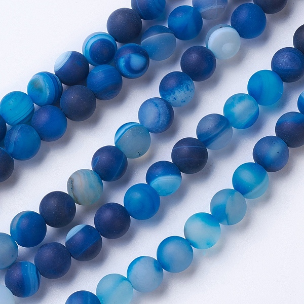 PandaHall Natural Grade A Striped Agate/Banded Agate Beads Strands, Dyed & Heated, Frosted, Round, Royal Blue, 8~8.5mm, Hole: 1.2mm, about...
PandaHall Natural Grade A Striped Agate/Banded Agate Beads Strands, Dyed & Heated, Frosted, Round, Royal Blue, 8~8.5mm, Hole: 1.2mm, about...