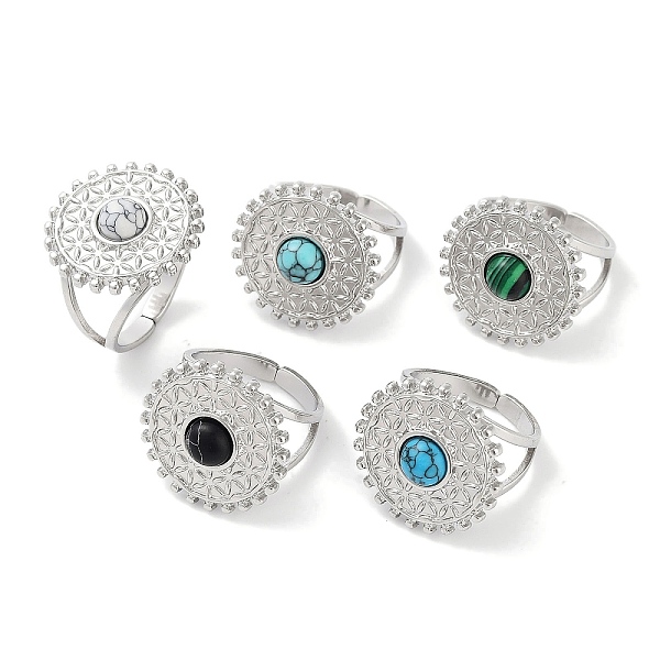 PandaHall 304 Stainless Steel Ring, Adjustable Synthetic Mixed Stone Rings, Sun, 20mm, Inner Diameter: Adjustable Mixed Stone Sun
PandaHall 304 Stainless Steel Ring, Adjustable Synthetic Mixed Stone Rings, Sun, 20mm, Inner Diameter: Adjustable Mixed Stone Sun