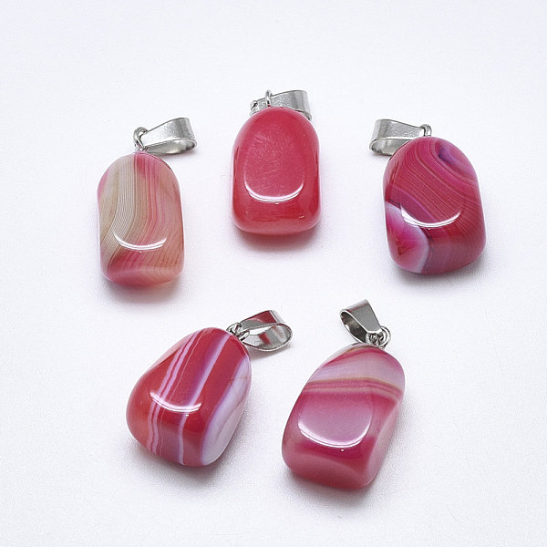 PandaHall Natural Banded Agate/Striped Agate Pendants, Dyed, with Stainless Steel Snap On Bails, Cuboid, Stainless Steel Color, Red...
PandaHall Natural Banded Agate/Striped Agate Pendants, Dyed, with Stainless Steel Snap On Bails, Cuboid, Stainless Steel Color, Red...