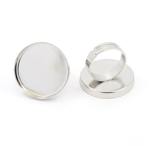 PandaHall Brass Ring Shanks, Pad Ring Base Findings, For Jewelry Making, Adjustable, Platinum, 17mm, Tray: 25mm Brass
PandaHall Brass Ring Shanks, Pad Ring Base Findings, For Jewelry Making, Adjustable, Platinum, 17mm, Tray: 25mm Brass