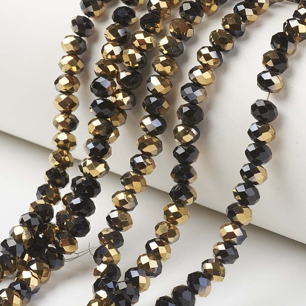 PandaHall Electroplate Opaque Glass Beads Strands, Half Golden Plated, Faceted, Rondelle, Black, 3x2mm, Hole: 0.8mm, about 165~169pcs/strand...
PandaHall Electroplate Opaque Glass Beads Strands, Half Golden Plated, Faceted, Rondelle, Black, 3x2mm, Hole: 0.8mm, about 165~169pcs/strand...
