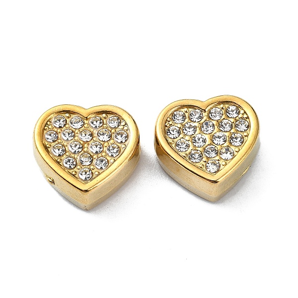 PandaHall 304 Stainless Steel Beads, with Rhinestone, Heart, Real 18K Gold Plated, 13x13.5x6.3mm, Hole: 2mm Stainless Steel+Rhinestone Heart
PandaHall 304 Stainless Steel Beads, with Rhinestone, Heart, Real 18K Gold Plated, 13x13.5x6.3mm, Hole: 2mm Stainless Steel+Rhinestone Heart