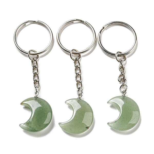 PandaHall Reiki Natural Green Aventurine Moon Pendant Keychains, with Iron Keychain Rings, 7.8cm Green Aventurine Moon
PandaHall Reiki Natural Green Aventurine Moon Pendant Keychains, with Iron Keychain Rings, 7.8cm Green Aventurine Moon