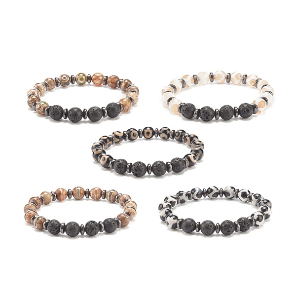 PandaHall Mala Bead Bracelet, Natural Lava Rock & Tibetan dZi Stretch Bracelet with Synthetic Hematite, Essential Oil Gemstone Jewelry for..., Multicolor
PandaHall Mala Bead Bracelet, Natural Lava Rock & Tibetan dZi Stretch Bracelet with Synthetic Hematite, Essential Oil Gemstone Jewelry for..., Multicolor