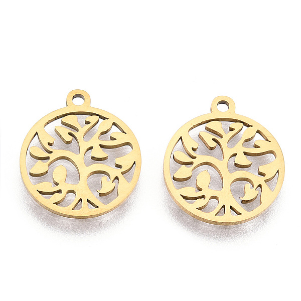 PandaHall 201 Stainless Steel Pendants, Filigree Joiners Findings, Laser Cut, Flat Round with The Tree of Life, Real 18K Gold Plated...
PandaHall 201 Stainless Steel Pendants, Filigree Joiners Findings, Laser Cut, Flat Round with The Tree of Life, Real 18K Gold Plated...