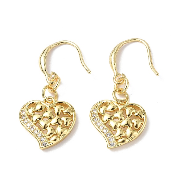 PandaHall Clear Cubic Zirconia Heart Dangle Earrings, Rack Plating Brass Jewelry for Valentine's Day, Golden, 35mm, Pin: 1mm Cubic Zirconia
PandaHall Clear Cubic Zirconia Heart Dangle Earrings, Rack Plating Brass Jewelry for Valentine's Day, Golden, 35mm, Pin: 1mm Cubic Zirconia