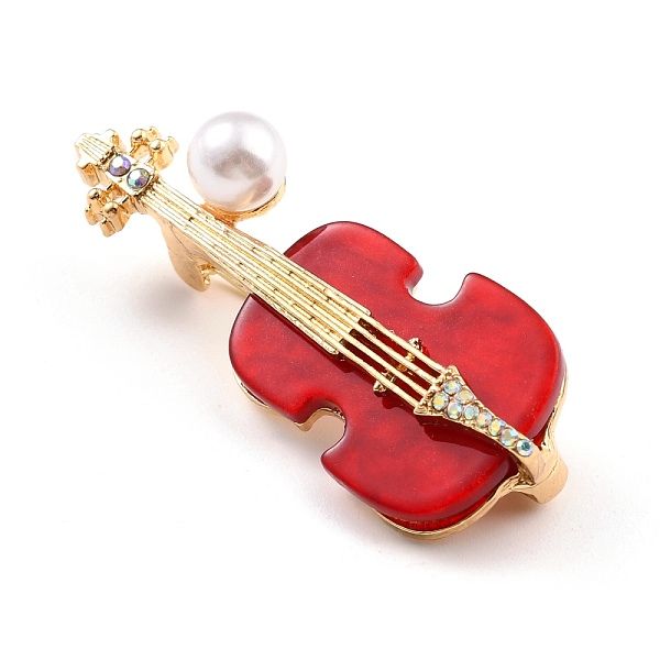 PandaHall Violin Alloy Brooch with Resin Pearl, Exquisite Musical Instruments Lapel Pin for Girl Women, Golden, Red, 49x20x13mm, Pin: 0.8mm...
PandaHall Violin Alloy Brooch with Resin Pearl, Exquisite Musical Instruments Lapel Pin for Girl Women, Golden, Red, 49x20x13mm, Pin: 0.8mm...