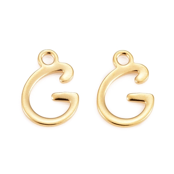 PandaHall 304 Stainless Steel Charms, Laser Cut, Letter, Stainless Steel Color, Golden, Letter.G, 11x7.5x0.7mm, Hole: 1.5mm 304 Stainless...
PandaHall 304 Stainless Steel Charms, Laser Cut, Letter, Stainless Steel Color, Golden, Letter.G, 11x7.5x0.7mm, Hole: 1.5mm 304 Stainless...