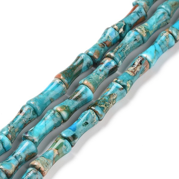 PandaHall Natural Imperial Jasper Beads Strands, Dyed, Bamboo Stick, Dark Turquoise, 12x5mm, Hole: 0.5mm, about 34pcs/strand, 15.94''...
PandaHall Natural Imperial Jasper Beads Strands, Dyed, Bamboo Stick, Dark Turquoise, 12x5mm, Hole: 0.5mm, about 34pcs/strand, 15.94''...