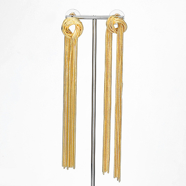 PandaHall Brass Dangle Stud Earrings, Chains Tassel Earrings, Real 18K Gold Plated, 115x17mm Brass
PandaHall Brass Dangle Stud Earrings, Chains Tassel Earrings, Real 18K Gold Plated, 115x17mm Brass
