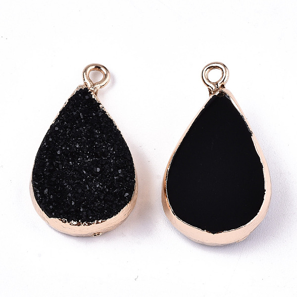 PandaHall Druzy Resin Pendants, with Edge Light Gold Plated Iron Loops, Teardrop, Black, 25~26x15x8.5mm, Hole: 1.8mm Iron+Resin Teardrop...
PandaHall Druzy Resin Pendants, with Edge Light Gold Plated Iron Loops, Teardrop, Black, 25~26x15x8.5mm, Hole: 1.8mm Iron+Resin Teardrop...