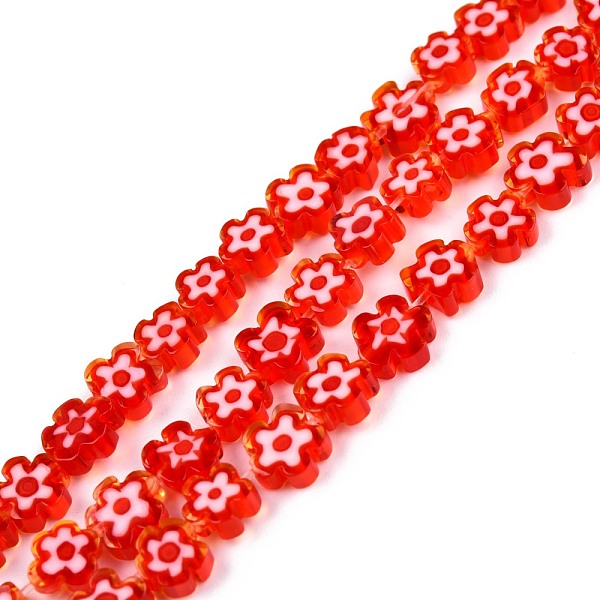 PandaHall Handmade Millefiori Glass Bead Strands, Plum Bossom, Red, 6~7x6~8x2.5~3mm, Hole: 1mm, about 63~65pcs/strand, 15.55 inch~15.94 inch...
PandaHall Handmade Millefiori Glass Bead Strands, Plum Bossom, Red, 6~7x6~8x2.5~3mm, Hole: 1mm, about 63~65pcs/strand, 15.55 inch~15.94 inch...
