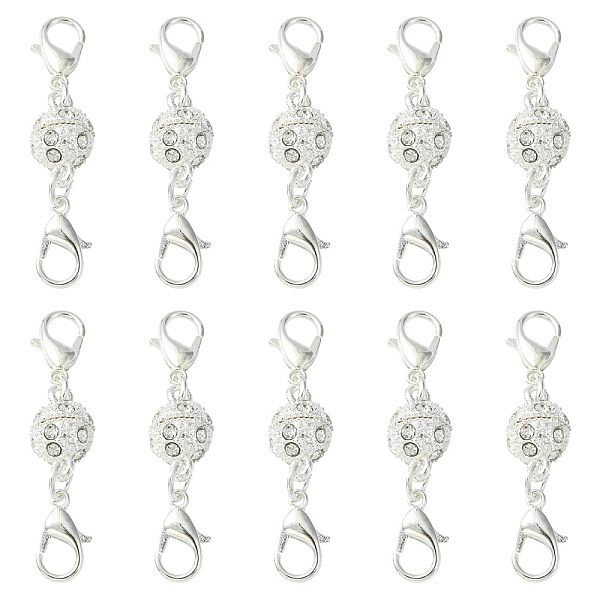 PandaHall Alloy Crystal Rhinestone Magnetic Clasps, with Double Lobster Claw Clasps, Silver, 41mm, Lobster Clasp: 12x7x3mm, Magnetic Clasp..., Clear
PandaHall Alloy Crystal Rhinestone Magnetic Clasps, with Double Lobster Claw Clasps, Silver, 41mm, Lobster Clasp: 12x7x3mm, Magnetic Clasp..., Clear