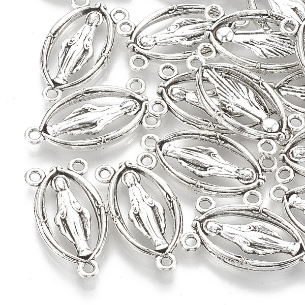 PandaHall Holy Oval Carved Virgin Mary Tibetan Style Alloy Chandelier Component Links, 3 Loop Connectors, Rosary Center Pieces, Cadmium Free...
PandaHall Holy Oval Carved Virgin Mary Tibetan Style Alloy Chandelier Component Links, 3 Loop Connectors, Rosary Center Pieces, Cadmium Free...