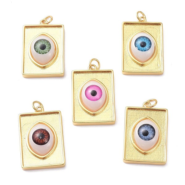 PandaHall Brass Resin Pendants, Long-Lasting Plated, Real 18K Gold Plated, Rectangle with Eye, Mixed Color, 26x17x1mm, Hole: 3.4mm..., Multicolor
PandaHall Brass Resin Pendants, Long-Lasting Plated, Real 18K Gold Plated, Rectangle with Eye, Mixed Color, 26x17x1mm, Hole: 3.4mm..., Multicolor