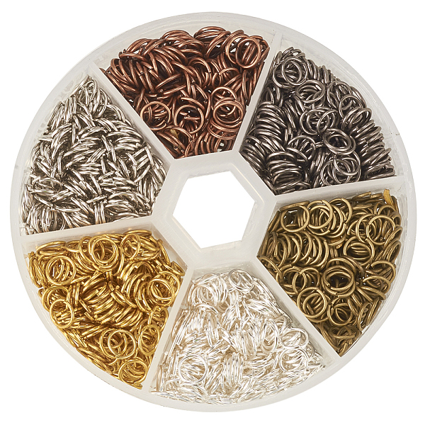 PandaHall 1 Box 6 Color Iron Jump Rings, Open Jump Rings, Mixed Color, 6x0.7mm, 21 Gauge, Inner Diameter: 4.6mm, about 1800pcs/box Iron
PandaHall 1 Box 6 Color Iron Jump Rings, Open Jump Rings, Mixed Color, 6x0.7mm, 21 Gauge, Inner Diameter: 4.6mm, about 1800pcs/box Iron