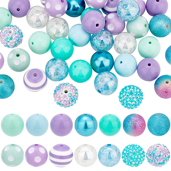 PandaHall PH 50pcs Chunk Beads, 20mm Bubblegum Beads Blue Purple Beads Large Rhinestone Pearl Beads Loose Beads Round Spacer Beads for..., Cyan
PandaHall PH 50pcs Chunk Beads, 20mm Bubblegum Beads Blue Purple Beads Large Rhinestone Pearl Beads Loose Beads Round Spacer Beads for..., Cyan